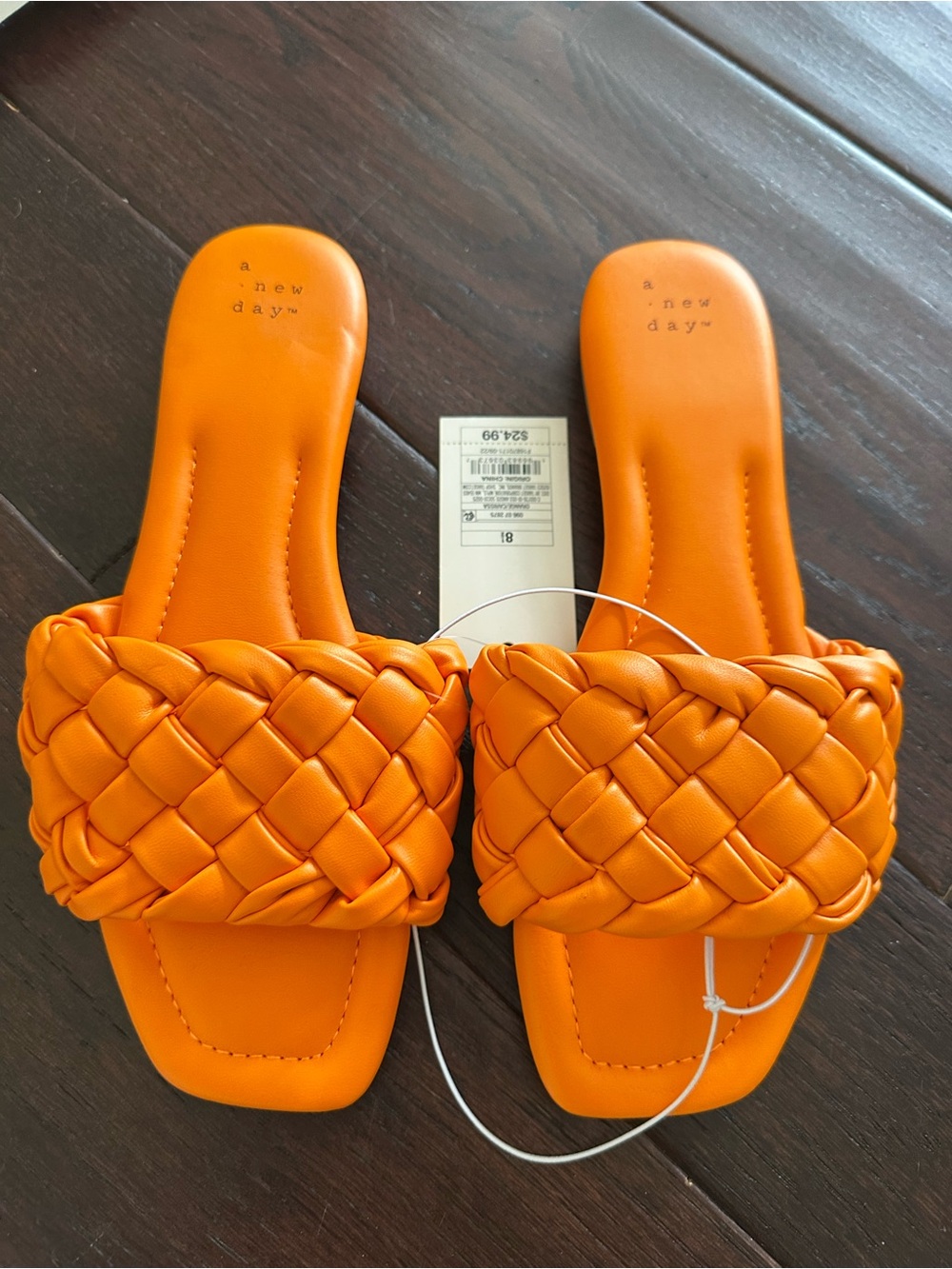 a new day Braided Orange Slide Sandals